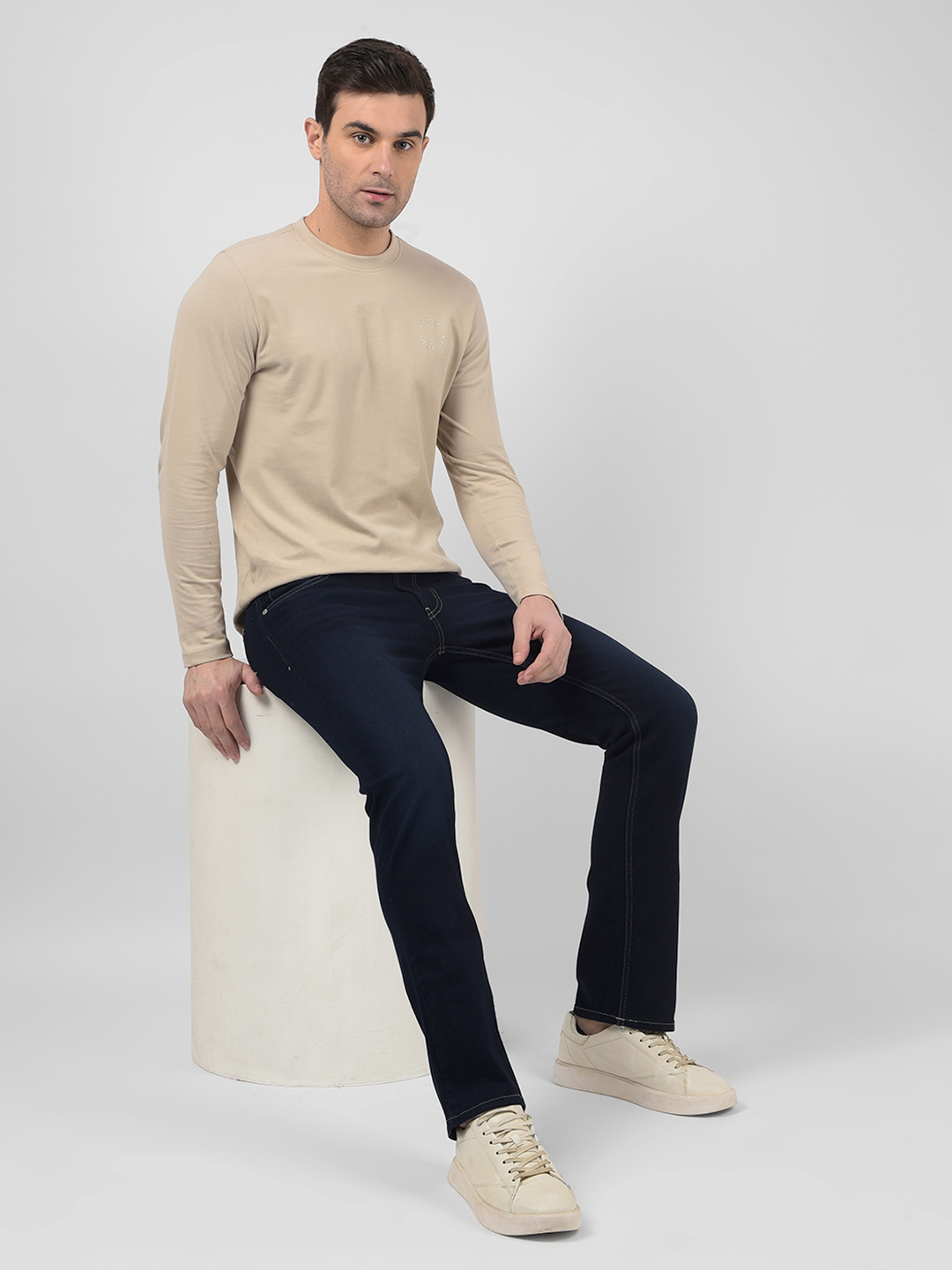 Numero Uno Men Solid Dark Blue Jeans